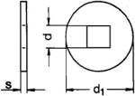 Scheiben für Holzkonstruktionen, Form V (Vierkantloch)