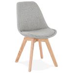 Design Stuhl Aus Stoff Füsse Holz Natürliche Oberfläche Naya (grau) - Stühl