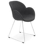 Design Stuhl Fuss Konisch Adele Stoff (dunkelgrau) - Stühle