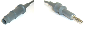 HF-Kabel Monopolar (4mm Federkorb-buchsen-Stecker mit 6-Kant / 4mm-Stecker, Erbe T)