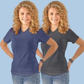 ESD T-Shirt figurbetont mit V-Ausschnitt für Damen