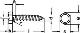 Blechschrauben mit Sechskantkopf und Schlitz, Form C (mit