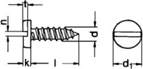 Blechschrauben mit Flachkopf und Schlitz, Form C (mit