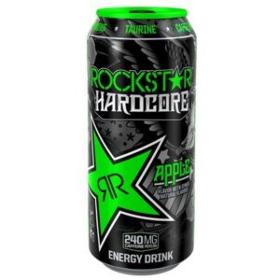 (24 Cans) Rockstar Hardcore Energy Drink, Green Apple