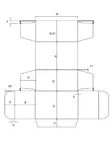 ECMA A2320 - 4 - Faltschachtel mit gegenüberliegenden Einstecklaschen ohne Aritierung am Deckel