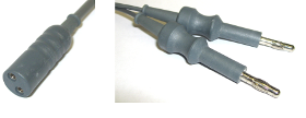 HF-Kabel Bipolar (US-Rundpin-Pinzettenstecker / Bananenstecker doppelt)