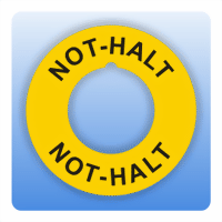 NOT-HALT-Schild