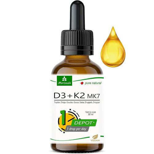 Moriveda® 100% pflanzliche Vitamin D3 + K2 Tropfen 50ml
