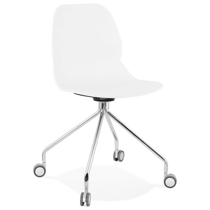 Mariana Chrom Metall Fuss Schreibtisch Stuhl (weiss) - Bürostüh