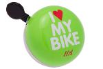 Liix Mini Ding Dong Fahrradklingel I Love My Bike Neon Green. Branding möglich! Ihr Design auf unserer Klingel!
