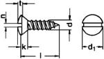 Blechschrauben mit Linsensenkkopf und Schlitz, Form C (mit