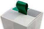 Faltschachtel mit Stoffbandeinklebung -  Verpackung aus Karton & Pappe direkt vom Hersteller auch in Kleinmengen