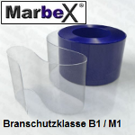Marbex®  PVC Streifen transparent für Vorhänge an Tore Rolltore Gummi Plastik Kunststoff 20cm 30cm 40cm 25m 50m Rolle B1