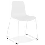 Moderne Stuhl Stapelbare Füsse Weiss Metall Alix (weiss) - Stü