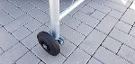 Laufrad für Bauzaun-Lauftor mit Schelle für alle Rohrdurchmesser
