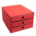 Schubladenbox DIN A4 Natur mit 3 Schubfächern stapelbar aus Recycling Karton für Ordnung und Lagerung