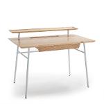 Schreibtisch 120x70x91 Holz Natürlich/metall Weiss - Design Und Moderne Büros