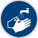 Gebotszeichen Hände waschen
