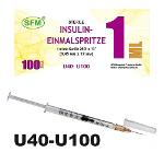 SFM Insulinspritze Einmalspritze 1ml U40/U100 + 26G...