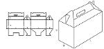 FEFCO 0217 Faltschachtel Steckboden mit anhängendem Tragegriff und Sicherungslasche Lunchbox - Verpackung aus Karton