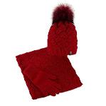 Winterset: Mütze, Schal, Handschuhe mit Pompon