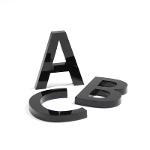 Acrylbuchstaben, 5mm stark, schwarz