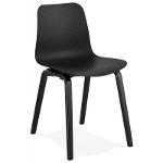 Sandy Schwarz Holz Fuss Design Stuhl (schwarz) - Stühl