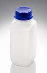 Kunststoffflasche 1.000 ml vierkant HDPE DIN 54 Mündung natur mit UN Zulassung