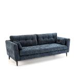 Gerades 3-sitzer-sofa 216x90x85 Stoff Blau - Richtige Sofa-sets