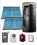Solaranlage Paket Röhrenkollektor 7,86m² + Hygienespeicher 800L