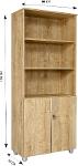 Furni 24 Aktenregalschrank Holz, oben offen, in den Farben Saphir Eiche Dekor und grau Dekor erhältlich.