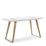 Schreibtisch 140x60x75 Holz/metall Weiss/golden - Design Und Moderne Büros