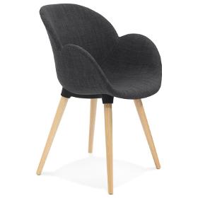 Design Stuhl Stil Skandinavischen Lena In Stoff (dunkelgrau) - Stühle