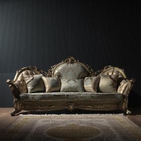 Luxus Europäische Massivholz Gold Hochzeit Royal Sofa Couch 