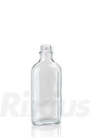 Meplatflasche aus Klarglas; Gewinde GL22