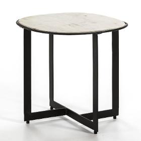 Hilfstisch 51x51x53 Metall/marmor Schwarz/weiss - Niedrige Tisch