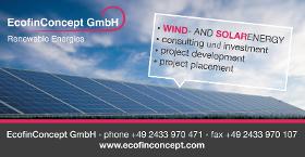 EcofinConcept GmbH – Rådgivning, projektudvikling, investering og projektmarkedsføring
