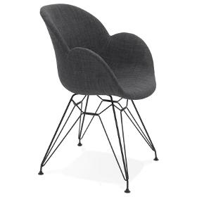 Designstuhl Tom Industriellen Stil Stoff (dunkelgrau) - Stühle