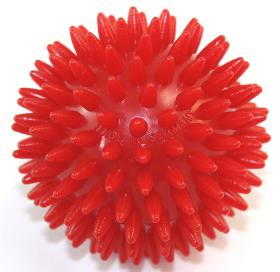 Igelball-Massageball "Made in Germany",  rot, 78/63/55mm (Massage-Igel, Noppenball, Stachelball, Fußmassage, Faszien)