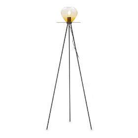 Stehlampe 60x60x160 Metall Schwarz/glas Bernstein - Stehlampen