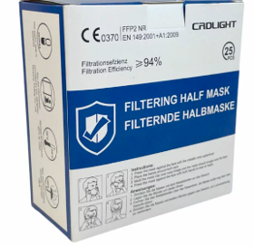 Atemschutzmaske FFP2 NR nach EN 149 - ohne Ventil -Einzelverpackung- weiß -Mundschutz- 25 Stück/Box