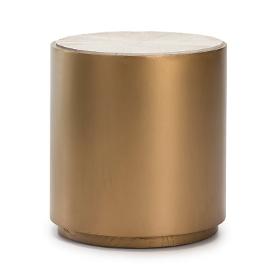 Hilfstisch 55x55x61 Holz/metall Weiss/golden - Niedrige Tische