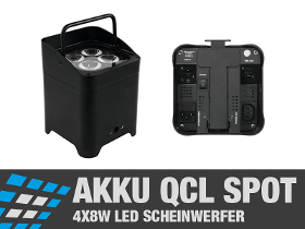 Akku QCL Spot 4x8W LED Scheinwerfer | Lichttechnik für Events & Veranstaltungen
