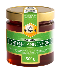 Deutscher Fichten-/Tannenhonig  im 500g Glas