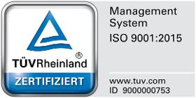 Zertifikat ISO 9001:2015 TUV
