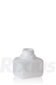 Vierkantflaschen aus HDPE natur; Gewinde OV40; geriffelt