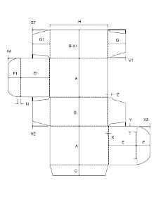 ECMA A2220 - 2 Faltschachtel mit Aritierung nur auf einer Seite - Verpackung aus Karton & Pappe nach Maß