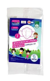 Sentias Infektionsschutzmaske für Kinder in FFP2-Qualität, "Made in Germany", weiß, 2 Stück
