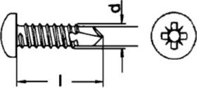 Bohrschrauben mit Flachkopf (Form N) und Kreuzschlitz Z