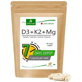 MoriVeda® vegane Vitamin D3 K2 Mg Kapseln (7000 I.E) (1x90)